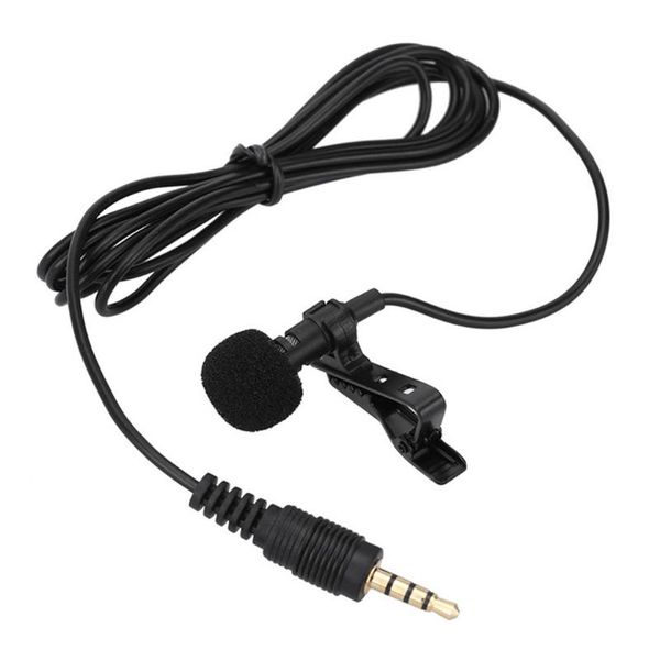 

clip-on lapel lavalier microphone 3.5mm jack hands-mini wired condenser mic for smartphone