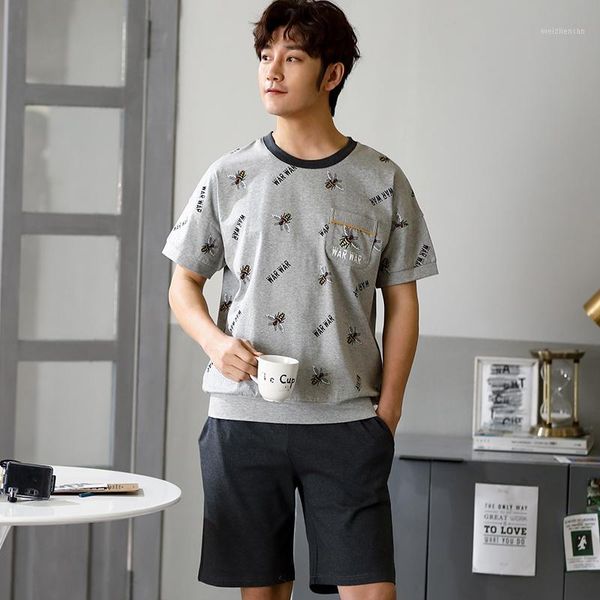plus size l - 3xl sleepwear men's pajamas set summer 2020 new print bee an sheer shorts sleepwear cottonlounge pajama sets1, Black;brown
plus size l - 3xl sleepwear men's pajamas set summer 2020 new print bee an sheer shorts sleepwear cottonlounge pajama sets1, Black;brown