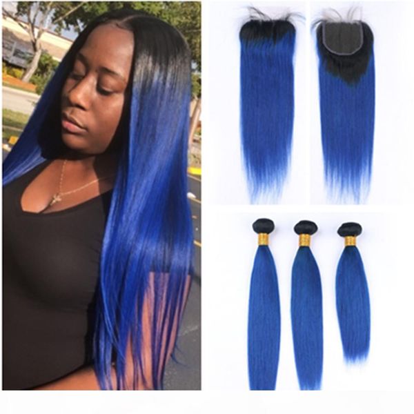 #1b blue ombre straight brazilian human hair weave bundles with 4x4 lace closure black to dark blue ombre virgin hair wefts with closure, Black;brown
#1b blue ombre straight brazilian human hair weave bundles with 4x4 lace closure black to dark blue ombre virgin hair wefts with closure, Black;brown