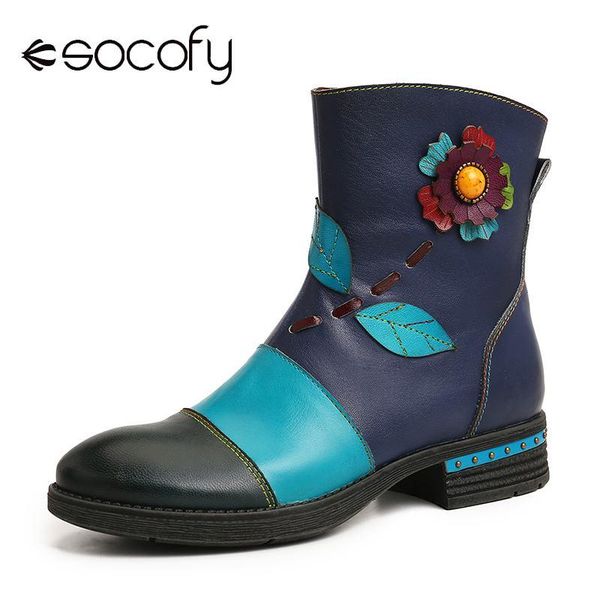 socofy retro boots botas mujer floral genuine leather comfy splicing pattern zipper women boots elegant shoes women winter, Black
socofy retro boots botas mujer floral genuine leather comfy splicing pattern zipper women boots elegant shoes women winter, Black