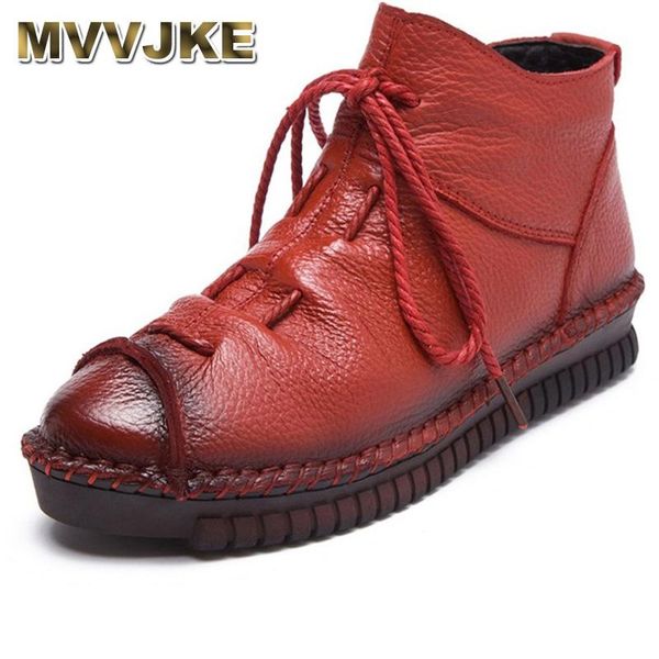 mvvjke handmade soft genuine leather women ankle boots vintage round toe short plush winter warm snow boots women flat shoes, Black
mvvjke handmade soft genuine leather women ankle boots vintage round toe short plush winter warm snow boots women flat shoes, Black