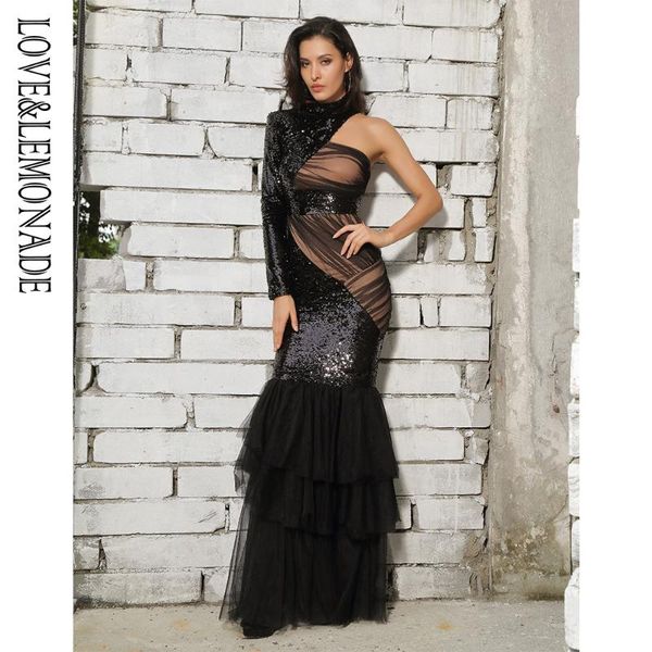 casual dresses love&lemonade black cut out mesh stitching fishtail shape sequins long dress lm81485, Black;gray
casual dresses love&lemonade black cut out mesh stitching fishtail shape sequins long dress lm81485, Black;gray