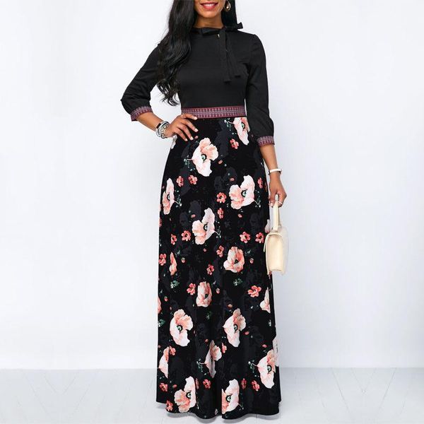 ladies floral dresses vintage flower print dress patchwork high waist boho long maxi dress autumn winter ladies dresses1, Black;gray
ladies floral dresses vintage flower print dress patchwork high waist boho long maxi dress autumn winter ladies dresses1, Black;gray