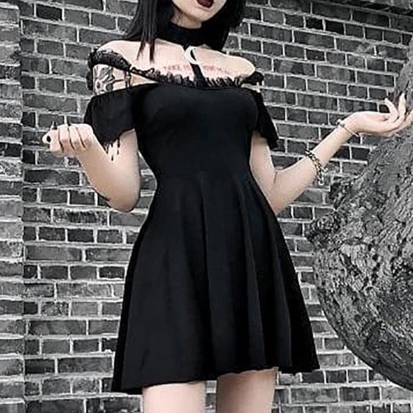 summer gothic chic elegant harajuku black women mini dresses club punk mesh moon lace strapless female goth zipper dress, Black;pink
summer gothic chic elegant harajuku black women mini dresses club punk mesh moon lace strapless female goth zipper dress, Black;pink