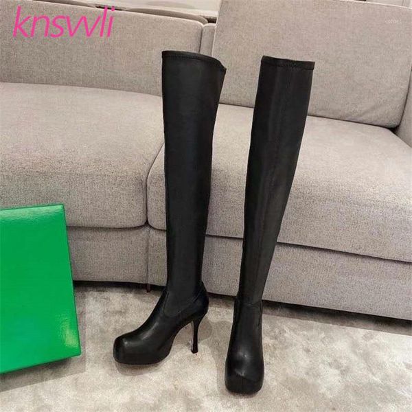 boots runway platform high heels over the knee women leather stretch long thin heel party shoes woman thigh high1, Black
boots runway platform high heels over the knee women leather stretch long thin heel party shoes woman thigh high1, Black