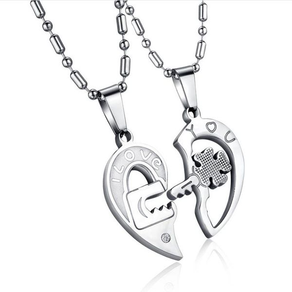 find me peach heart metal titanium steel necklace rhinestone lovers key puzzle pendant necklace fashion jewelry accessories, Silver
find me peach heart metal titanium steel necklace rhinestone lovers key puzzle pendant necklace fashion jewelry accessories, Silver