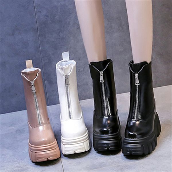 fall 2021 new fashion front chunky short put leather boots growing height women's shoes mw1o, Black
fall 2021 new fashion front chunky short put leather boots growing height women's shoes mw1o, Black