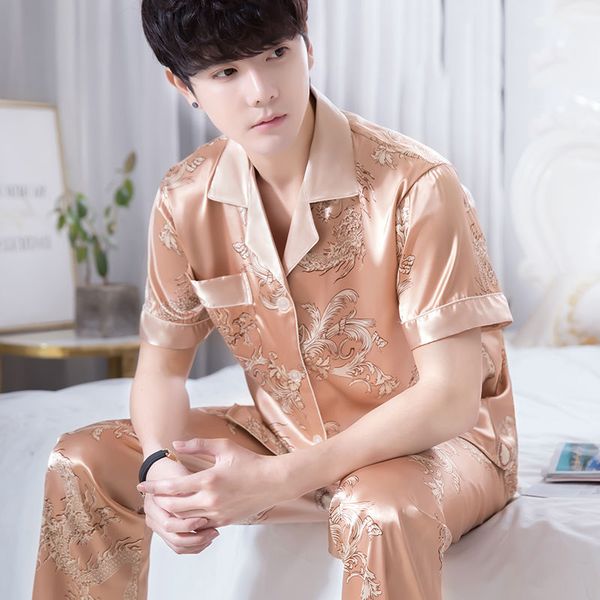 fashion silk satin men pajamas soft solid sleepwear long sleeve pants homewear comfortable nightgown sets pyjamas 2 pieces, Black;brown
fashion silk satin men pajamas soft solid sleepwear long sleeve pants homewear comfortable nightgown sets pyjamas 2 pieces, Black;brown