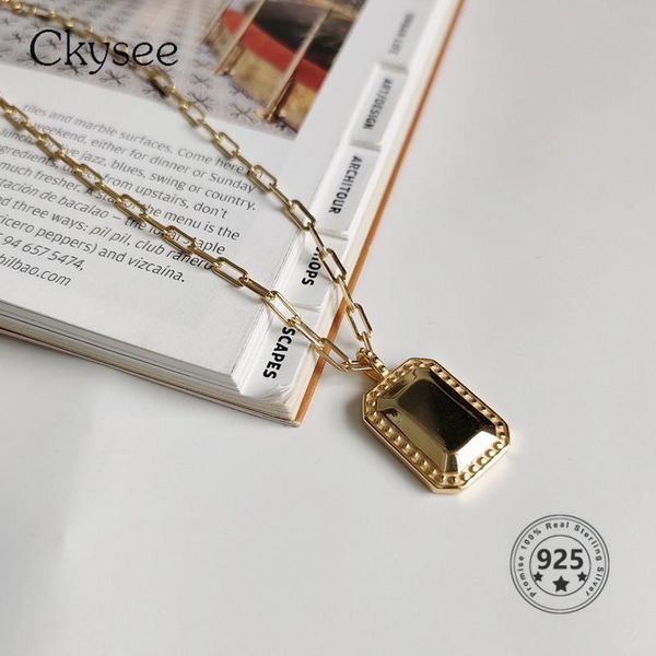 chains ckysee 925 sterling silver square mirror necklace gold glossy stacking elegant texture pendant for women jewlery
chains ckysee 925 sterling silver square mirror necklace gold glossy stacking elegant texture pendant for women jewlery