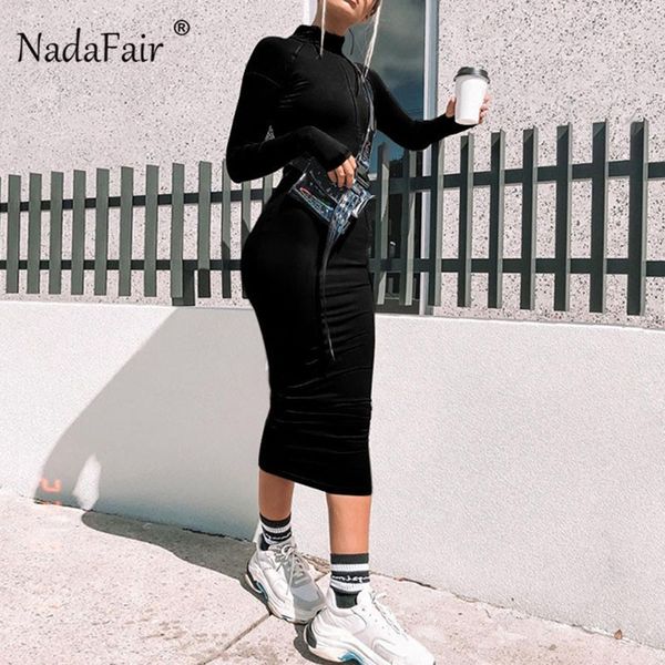 nadafair turtleneck midi pencil dress women black long sleeve zipper bodycon dresses streetwear punk winter autumn dress female y200418, Black;pink
nadafair turtleneck midi pencil dress women black long sleeve zipper bodycon dresses streetwear punk winter autumn dress female y200418, Black;pink