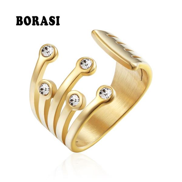 borasi new stainless steel rings for women classic style ring cubic zirconia gold color fashion jewelry party gift wedding band, Golden;silver
borasi new stainless steel rings for women classic style ring cubic zirconia gold color fashion jewelry party gift wedding band, Golden;silver