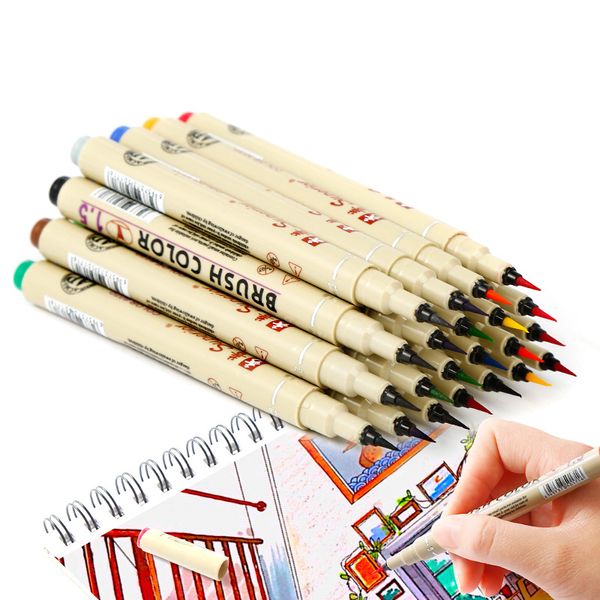 12 colors art markers soft brush pen fineliner needle drawing pens calligraphy markers kawaii school art supplies stationary, Black;red
12 colors art markers soft brush pen fineliner needle drawing pens calligraphy markers kawaii school art supplies stationary, Black;red