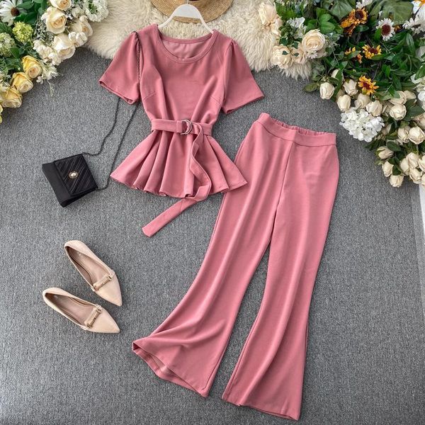 two piece dress fashion solid 2 outfits for women short sleeve and trumpet pants suit set 2021 autumn korean womens office sets1, White
two piece dress fashion solid 2 outfits for women short sleeve and trumpet pants suit set 2021 autumn korean womens office sets1, White