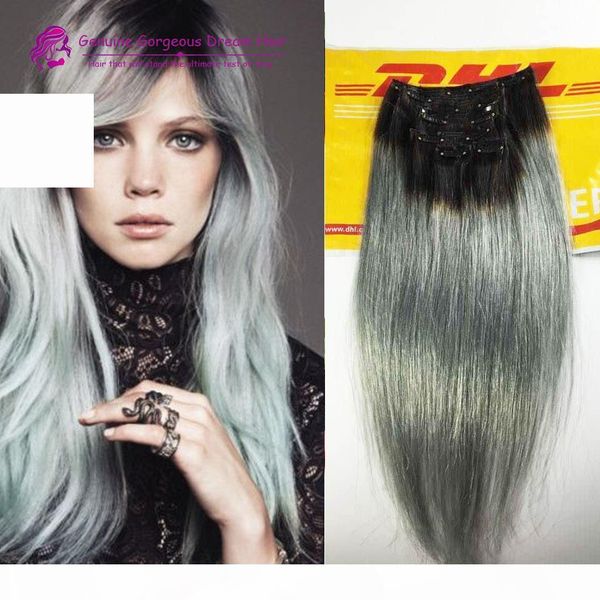 2015 fashion black to grey mermaid colorful ombre brazilian clip in hair extensions two ombre sliver grey clip in hair 7pcs set, Black;brown
2015 fashion black to grey mermaid colorful ombre brazilian clip in hair extensions two ombre sliver grey clip in hair 7pcs set, Black;brown