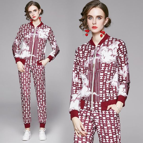 spring fall runway 2 piece 2pcs womens sets vintage baroque print zippered long sleeve jacket coat pants tracksuits outfits, Gray
spring fall runway 2 piece 2pcs womens sets vintage baroque print zippered long sleeve jacket coat pants tracksuits outfits, Gray