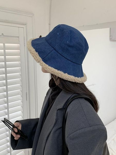wide brim hats 2021 vintage winter denim women bucket hat cap for men washed jeans thick lamb wool felt furry lambswool warm sombrero, Blue;gray
wide brim hats 2021 vintage winter denim women bucket hat cap for men washed jeans thick lamb wool felt furry lambswool warm sombrero, Blue;gray