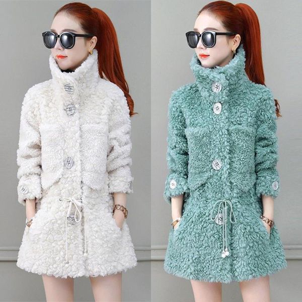 women's fur & faux 2021 winterwomen coats sheep sheared granular outwear female loose casual warm fake overcoats r49, Black
women's fur & faux 2021 winterwomen coats sheep sheared granular outwear female loose casual warm fake overcoats r49, Black