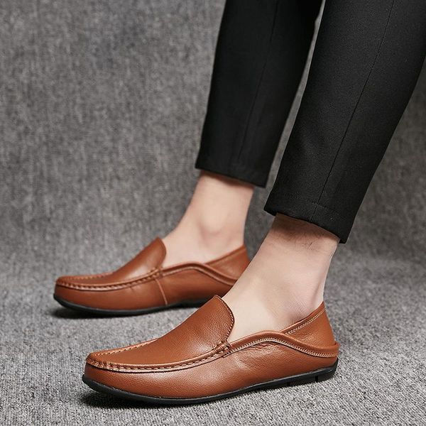 fashion novelty men leather loafer shoes spring autumm comfy slip on driving shoes genuine leather solid flat footwear, Black
fashion novelty men leather loafer shoes spring autumm comfy slip on driving shoes genuine leather solid flat footwear, Black