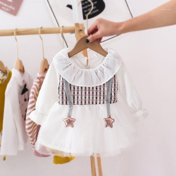 children's dress girl's baby skirt spring summer long-sleeve lace star back buttons tight cuff1, Red;yellow
children's dress girl's baby skirt spring summer long-sleeve lace star back buttons tight cuff1, Red;yellow