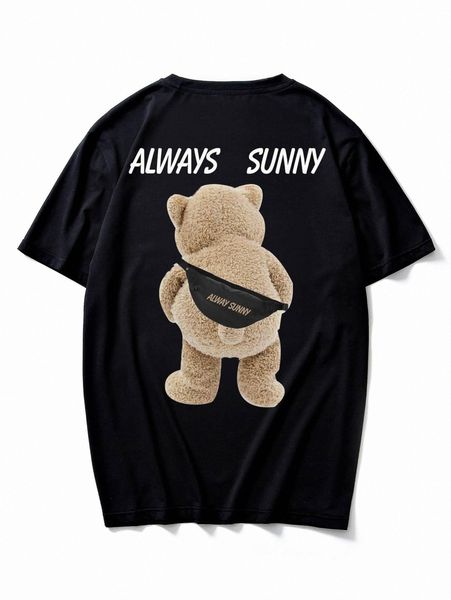 men bear & slogan graphic tee s2cp#, White;black
men bear & slogan graphic tee s2cp#, White;black