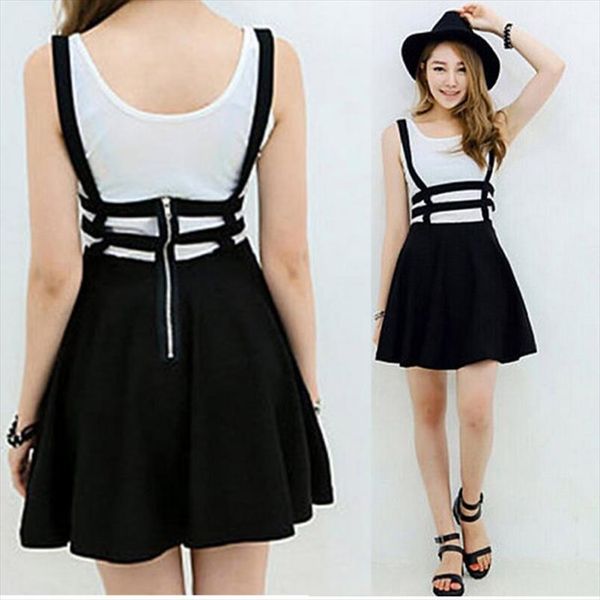 women mini skater skirt cute women suspender clothes straps high waist skirt summer solid party mini short skirts, Black
women mini skater skirt cute women suspender clothes straps high waist skirt summer solid party mini short skirts, Black