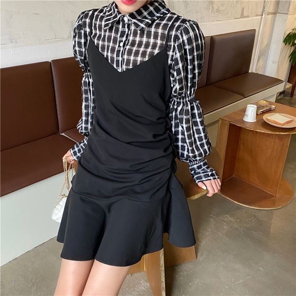 осень 2020 шика пузыря рукав отворот шифон клетчатой рубашка талия suspender skirtfishtail юбка skirtpleated рыбий хвост юбка платье подвя, Black;gray
осень 2020 шика пузыря рукав отворот шифон клетчатой рубашка талия suspender skirtfishtail юбка skirtpleated рыбий хвост юбка платье подвя, Black;gray