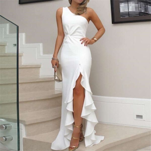 2020 new european and american split evening dress with ruffled flounce women's casual dress elegant apprel size s-3xl, White;black
2020 new european and american split evening dress with ruffled flounce women's casual dress elegant apprel size s-3xl, White;black