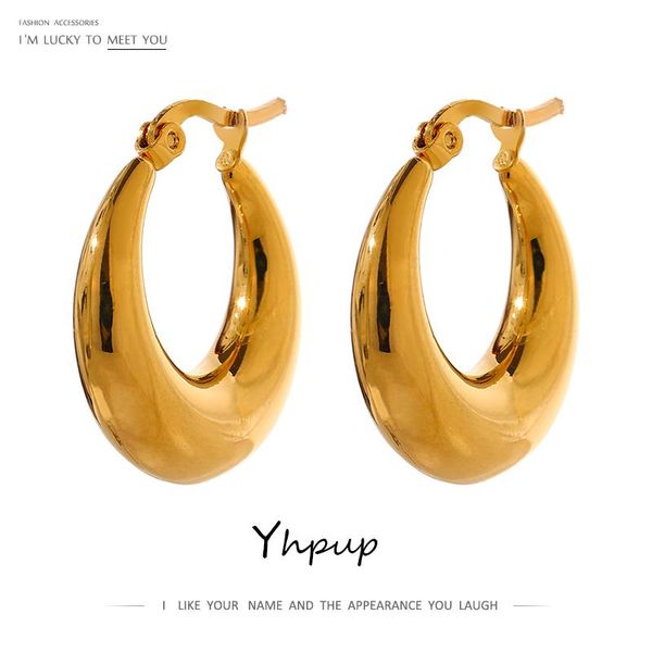 hoop & huggie yhpup statement stainless steel geometric earrings jewelry for women trendy metal texture 18 k golden accessories, Golden;silver
hoop & huggie yhpup statement stainless steel geometric earrings jewelry for women trendy metal texture 18 k golden accessories, Golden;silver