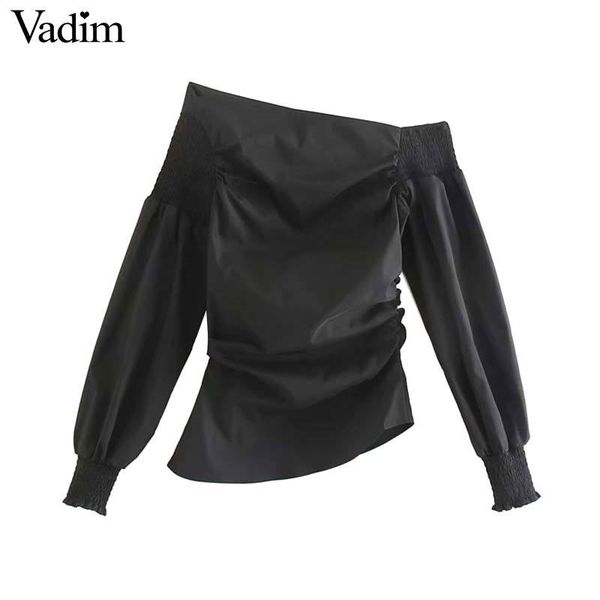 vadim women stylish single shoulder black blouse long sleeve solid shirt female office wear silm fits blusas lb631 y200422, White
vadim women stylish single shoulder black blouse long sleeve solid shirt female office wear silm fits blusas lb631 y200422, White