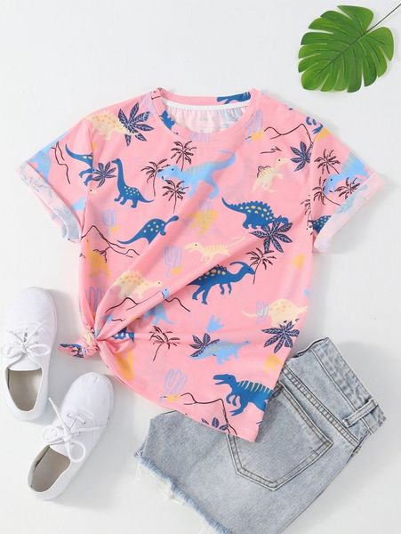 dinosaur & palm tree print tee a0hm#, White
dinosaur & palm tree print tee a0hm#, White