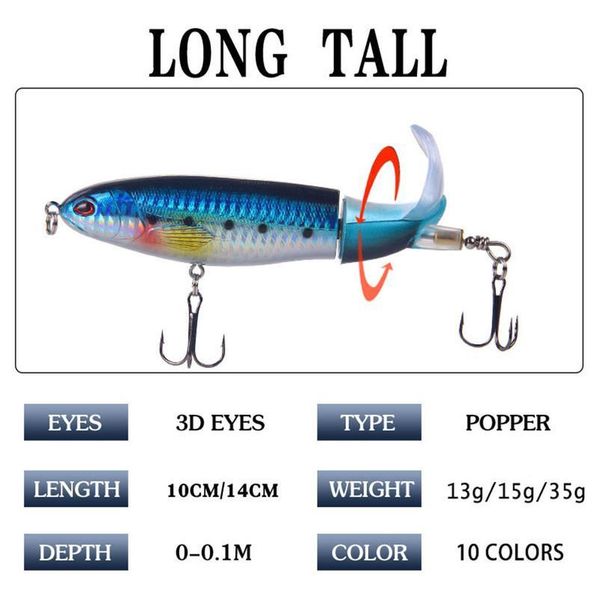 gobygo 1pcs whopper popper 10cm/14cm fishing lure artificial bait hard soft rotating tail fishing tackle ge qyluat
gobygo 1pcs whopper popper 10cm/14cm fishing lure artificial bait hard soft rotating tail fishing tackle ge qyluat