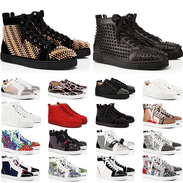 red bottoms designer men women shoes spikes high sneakers black white glitter grey leather suede mens womens casual shoe online sale, White;red
red bottoms designer men women shoes spikes high sneakers black white glitter grey leather suede mens womens casual shoe online sale, White;red