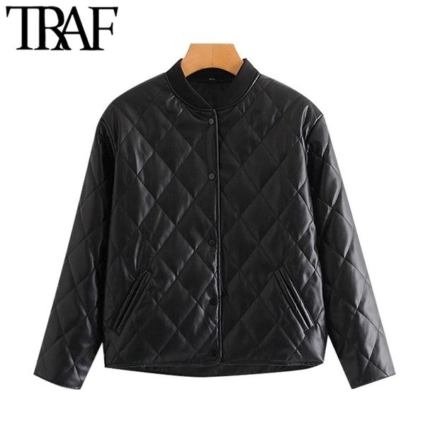 traf women fashion faux leather loose padded jacket coat vintage long sleeve pockets female outerwear chic 201223, Black
traf women fashion faux leather loose padded jacket coat vintage long sleeve pockets female outerwear chic 201223, Black