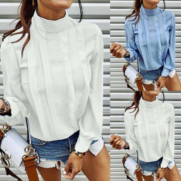 fashion women blouses long sleeve chiffon ruffle blouses shirts high neck female striped blouse size s-xl three colors, White
fashion women blouses long sleeve chiffon ruffle blouses shirts high neck female striped blouse size s-xl three colors, White