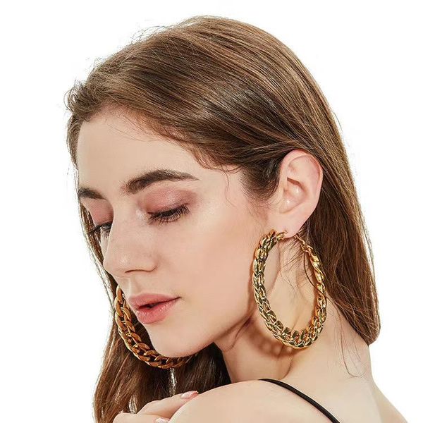 hoop & huggie big circle gold link earring punk women party cool dangle ear jewelry 2021 girl statement round brincos, Golden;silver
hoop & huggie big circle gold link earring punk women party cool dangle ear jewelry 2021 girl statement round brincos, Golden;silver