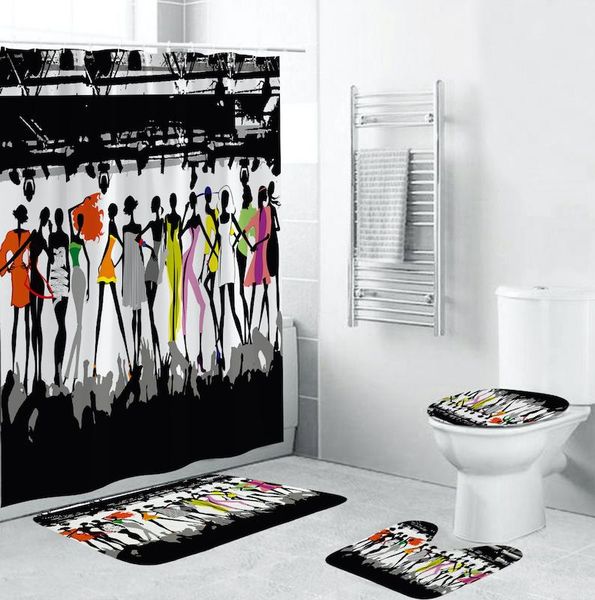 dancers on a shower curtain pedestal rug lid toilet cover mat bath mat set for bathroom decor
dancers on a shower curtain pedestal rug lid toilet cover mat bath mat set for bathroom decor