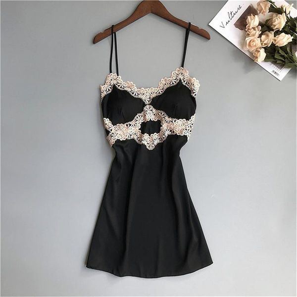 black nightdress with chest pad small chest gathered nightdress women backless strap thin section home service1, Black;red
black nightdress with chest pad small chest gathered nightdress women backless strap thin section home service1, Black;red