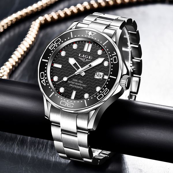 2021 lige new waterproof watch men brand luxury stainless steel men watch fashion casual sport men quartz date wristwatches, Silver
2021 lige new waterproof watch men brand luxury stainless steel men watch fashion casual sport men quartz date wristwatches, Silver