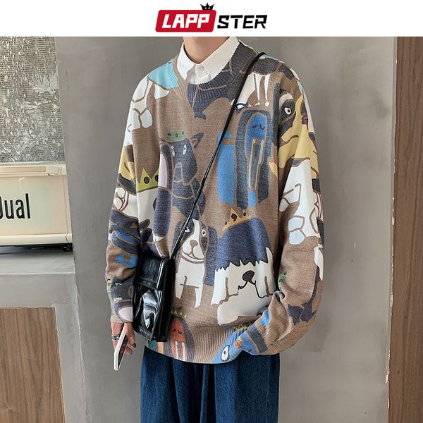 lappster men cartoon dog winter knitted sweater pullover mens korean harajuku sweater o-neck autumn casual vintage coat 201026, White;black
lappster men cartoon dog winter knitted sweater pullover mens korean harajuku sweater o-neck autumn casual vintage coat 201026, White;black