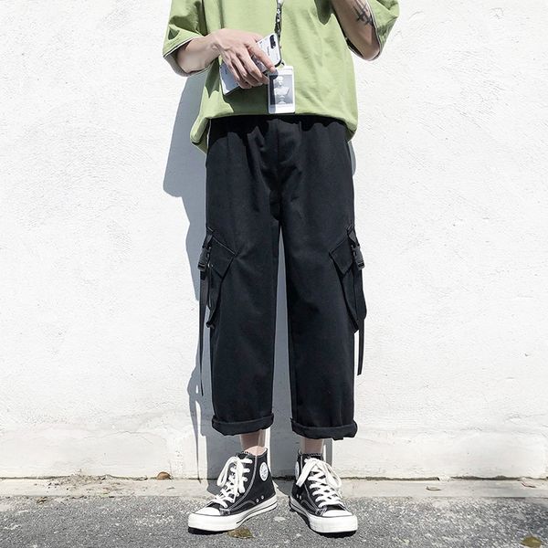 2020 hip-hop new black streetwear sweatpants straight men's cargo pants zipper waist
2020 hip-hop new black streetwear sweatpants straight men's cargo pants zipper waist