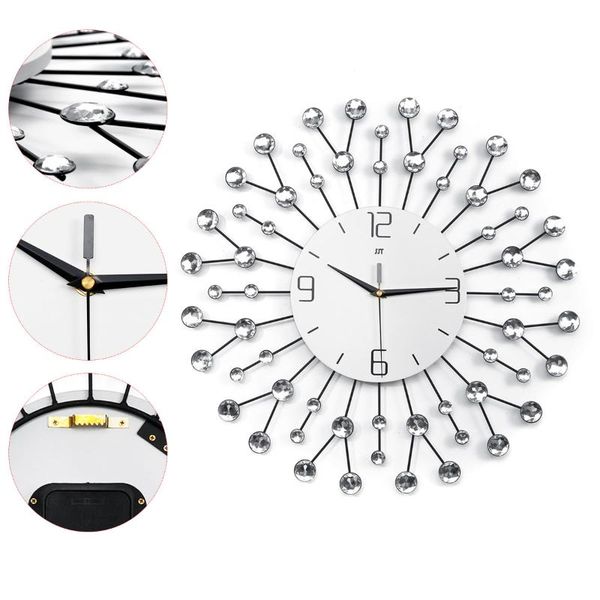 49cm vintage metal art wall clock luxury diamond large wall watch orologio da parete clock morden design home living room decor
49cm vintage metal art wall clock luxury diamond large wall watch orologio da parete clock morden design home living room decor