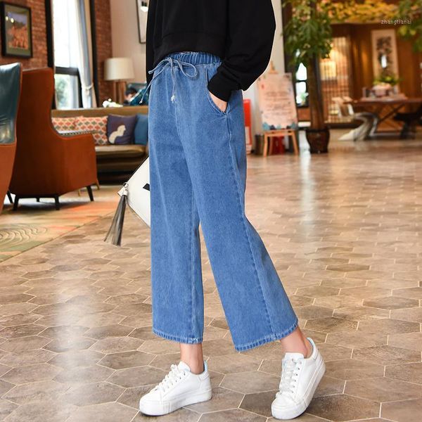 woman jeans pants with high waist drawstring ankle length loose wide leg trousers streetwear two colors lqxlsa 19261, Blue
woman jeans pants with high waist drawstring ankle length loose wide leg trousers streetwear two colors lqxlsa 19261, Blue