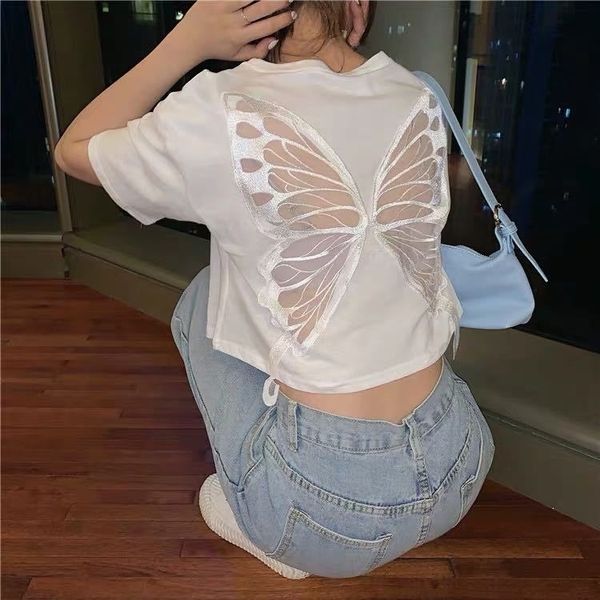 rin5d short sleeve short women t-shirt for cut 2020 summer new korean version loose and versatilehollow butterfly butterflybutterfly, White
rin5d short sleeve short women t-shirt for cut 2020 summer new korean version loose and versatilehollow butterfly butterflybutterfly, White