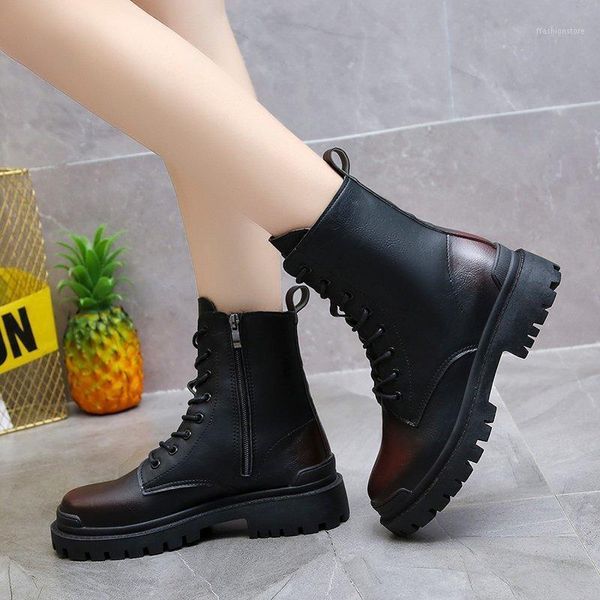 boots platform zip lace up flat shoes woman fashion motorcycle drop autumn british pu leather ankle for women1, Black
boots platform zip lace up flat shoes woman fashion motorcycle drop autumn british pu leather ankle for women1, Black