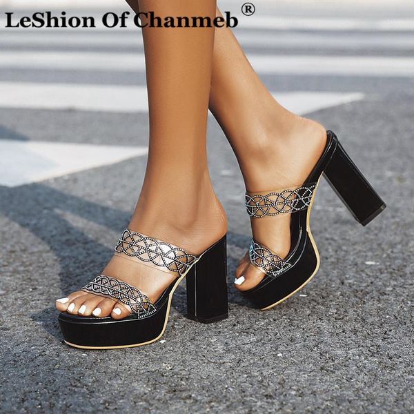 slippers 2021 chunky heels shoes woman women platforms shiny crystal party club wedding sandals female slides size 431, Black
slippers 2021 chunky heels shoes woman women platforms shiny crystal party club wedding sandals female slides size 431, Black