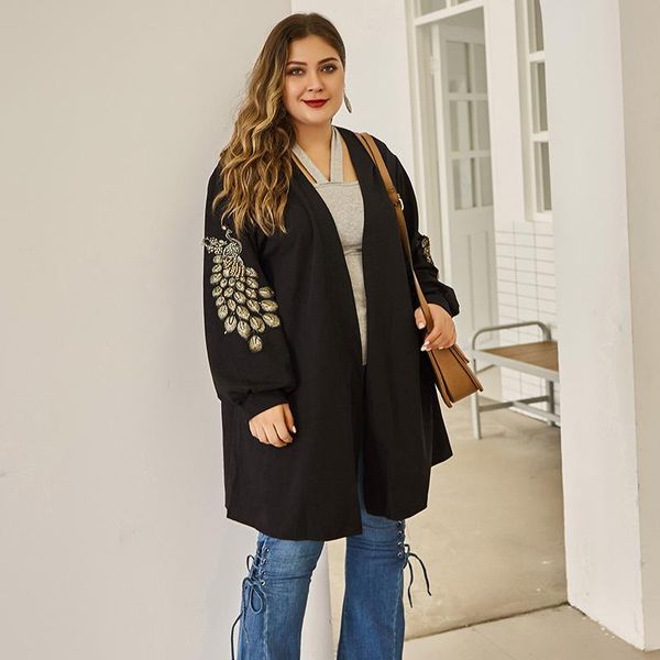 2021 autumn knitted sweater coat plus size peacock long sleeve loose oversized trench coat black casual outwear, Tan;black
2021 autumn knitted sweater coat plus size peacock long sleeve loose oversized trench coat black casual outwear, Tan;black