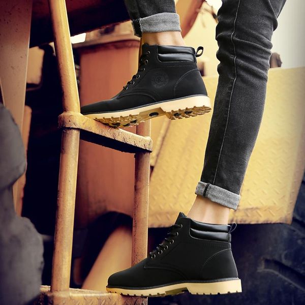 high men leather shoes flats shoes fashion design men causal lace-up leather boots for sneakers chaussure homme, Black
high men leather shoes flats shoes fashion design men causal lace-up leather boots for sneakers chaussure homme, Black