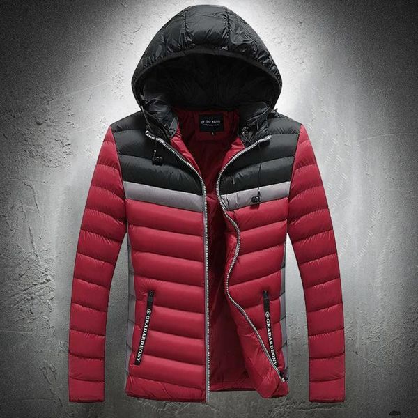 men's down & parkas mens autumn jacket hooded puffer patchwork zipper hoodies casual street fashion coat slim fit clothing, Black
men's down & parkas mens autumn jacket hooded puffer patchwork zipper hoodies casual street fashion coat slim fit clothing, Black