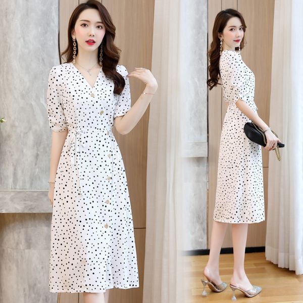 polka dot профессионального платье 2020 летнего платье новая корейская версия показывает тонкий v-образный вырез точка волны короткий рукав, Black;gray
polka dot профессионального платье 2020 летнего платье новая корейская версия показывает тонкий v-образный вырез точка волны короткий рукав, Black;gray