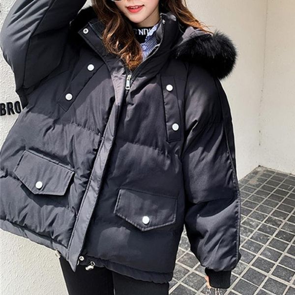 women's down & parkas 2021 autumn winter women jackets puffer high-quality warm hooded wild oversize short coat, Black
women's down & parkas 2021 autumn winter women jackets puffer high-quality warm hooded wild oversize short coat, Black